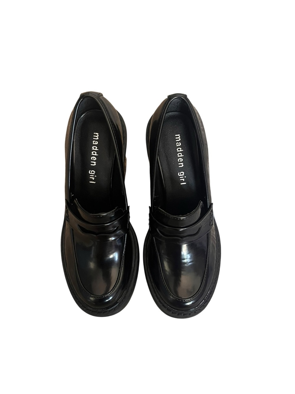 Madden Girl Black Patent Platform Penny Loafers - Picture 7 of 8